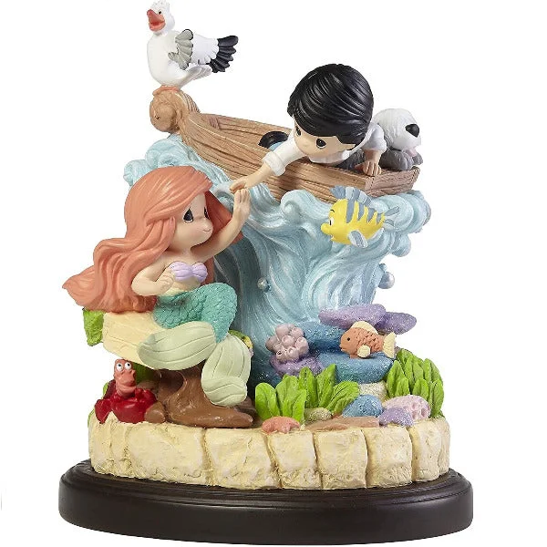 ladies-infinity-silver-rings-Precious Moments Disney The Little Mermaid Ariel and Eric Love Brings Our Worlds Together Resin Musical