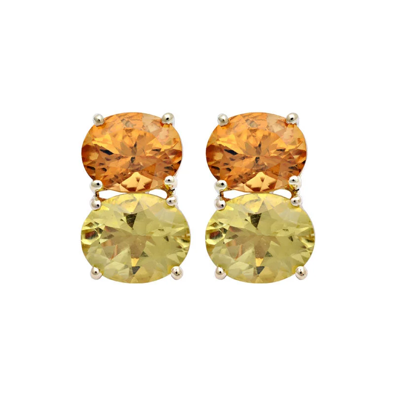 ladies-silver-star-earrings-Earrings-Lemon Quartz and Citrine