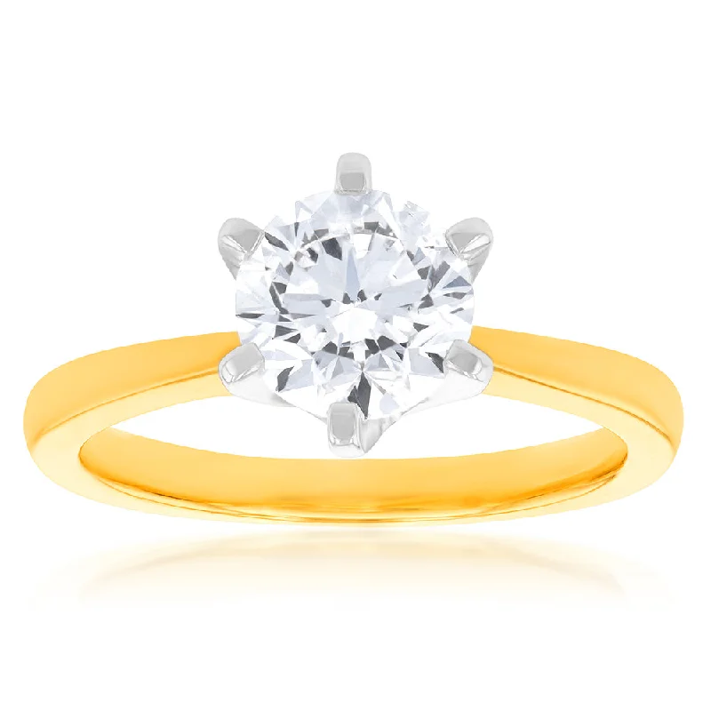 engagement-pearl-unique-ring-Certified Luminesce Lab Grown 1.5 Carat Solitaire Engagement Ring in 18ct Yellow Gold