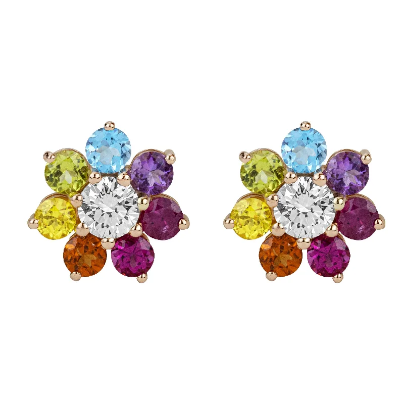 ladies-star-pearl-earrings-Earrings - Diamond, Ruby, Rubellite, Citrine, Yellow Sapphire, Peridot, Blue Topaz And Amethyst