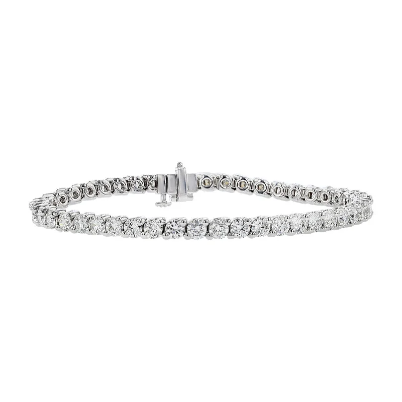 Ladies bracelets with blush kunzite -18K White Gold Diamond Tennis Bracelet