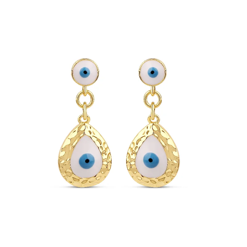 ladies-unique-diamond-earrings-THE EVIL EYE HAMMERED EARRINGS