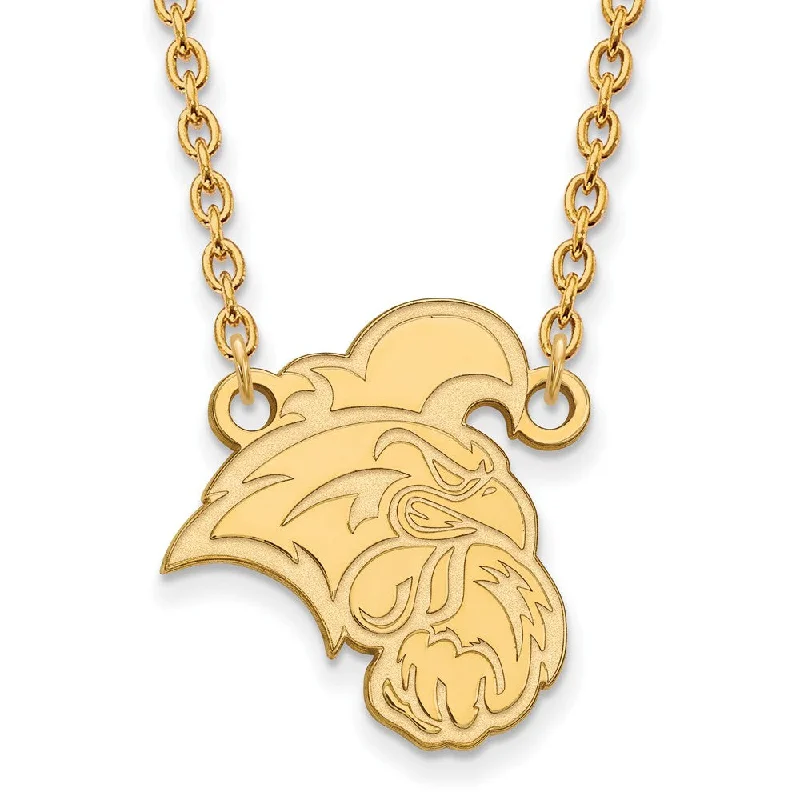 Ladies necklaces dainty chains -14k Gold Plated Silver Coastal Carolina U Large Pendant Necklace