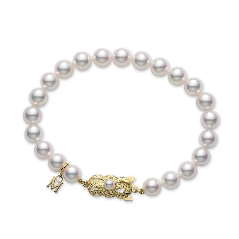 Ladies bracelets with blaze charms -7-Inch Akoya Cultured Pearl Strand Bracelet