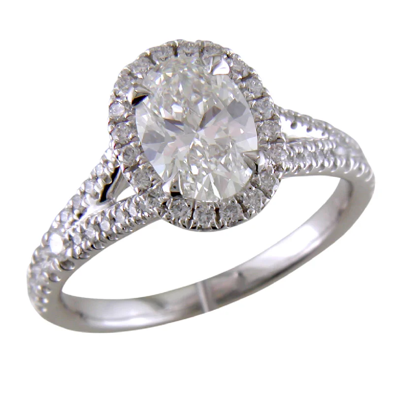 engagement-radiant-cut-platinum-ring-Oval Brilliant 1 Carat Point of Love Diamond Platinum Custom Split Shank Engagement Ring