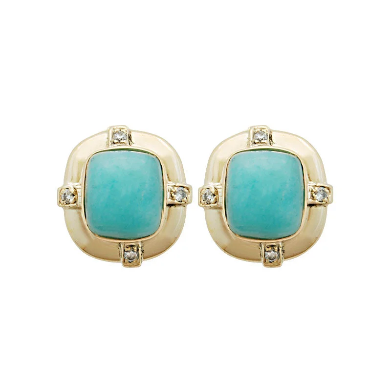 ladies-crawl-diamond-earrings-Earrings-Amazonite and Diamond