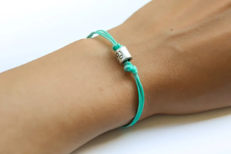 Ladies bracelets with critter charms -Zodiac signs bracelet, cancer sign, turquoise cord, birthday gift for her