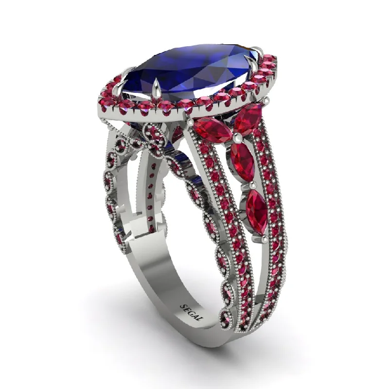 engagement-radiant-cut-sapphire-ring-Sapphire Majestic Splendor Engagement Ring - Antonella No. 60