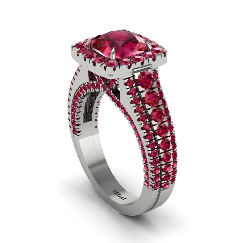 engagement-sapphire-classic-ring-Cushion Cut Ruby Eternal Splendor Engagement Ring - Lorelei No. 57