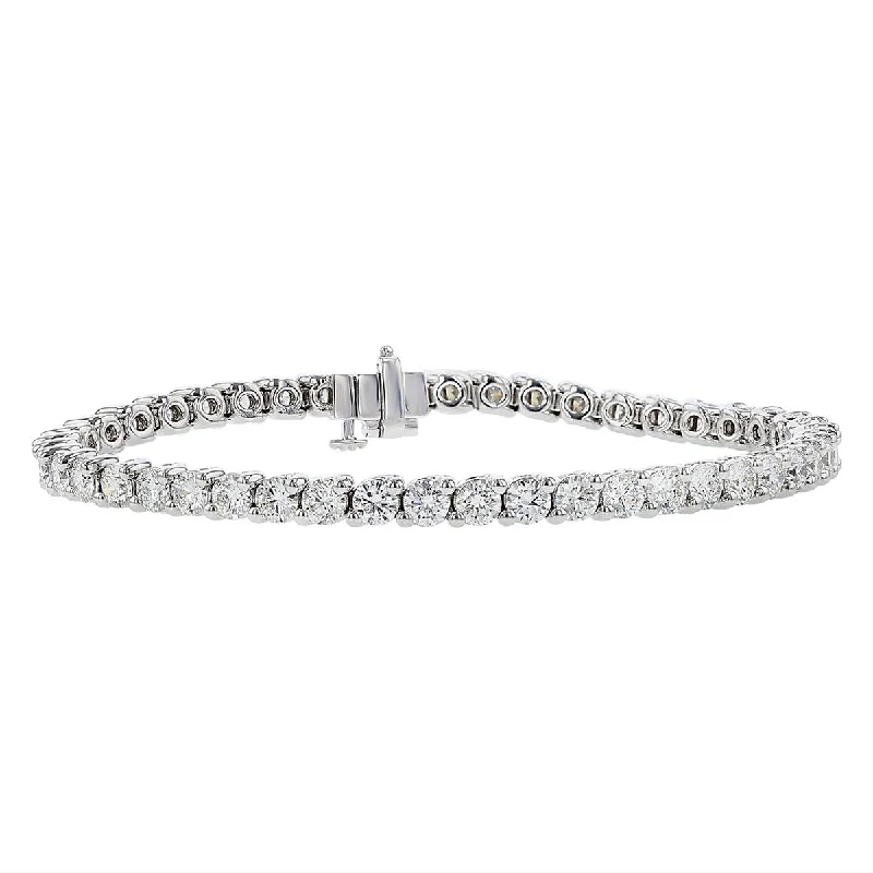 Ladies bracelets with twist charms -18K White Gold Diamond Tennis Bracelet