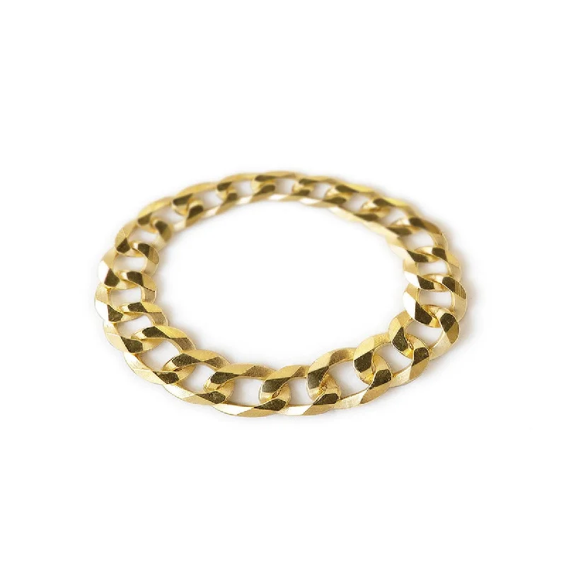 ladies-wedding-rose-gold-rings-Thick Curb Chain Ring