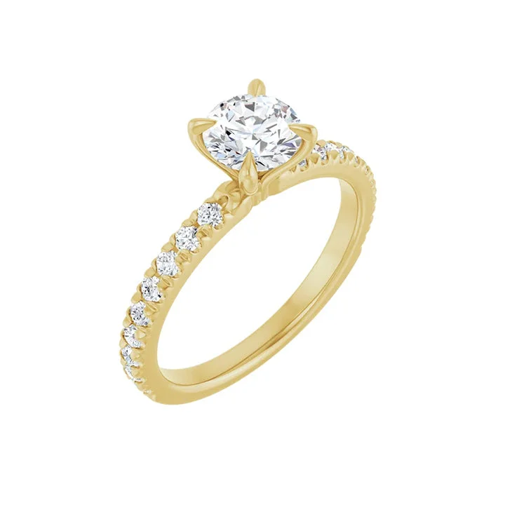 engagement-ruby-modern-ring-AMELIA 18K Yellow Gold Round Lab Grown Diamond French-Set Engagement Ring