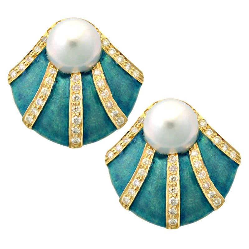 ladies-cross-rose-gold-earrings-Earrings-Pearl and Diamond (Enamel)