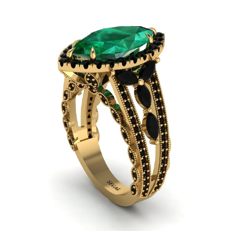 engagement-pearl-modern-ring-Emerald Majestic Splendor Engagement Ring - Antonella No. 34