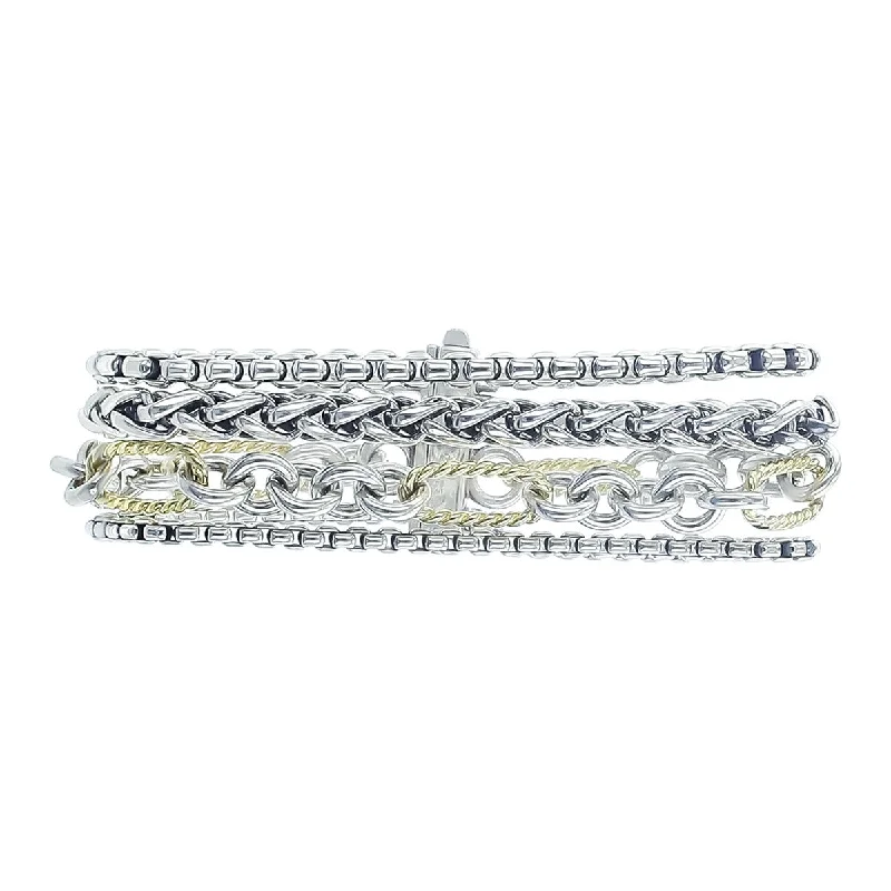 Ladies bracelets for fresh starts -David Yurman Two Tone Four Row Chain Bracelet