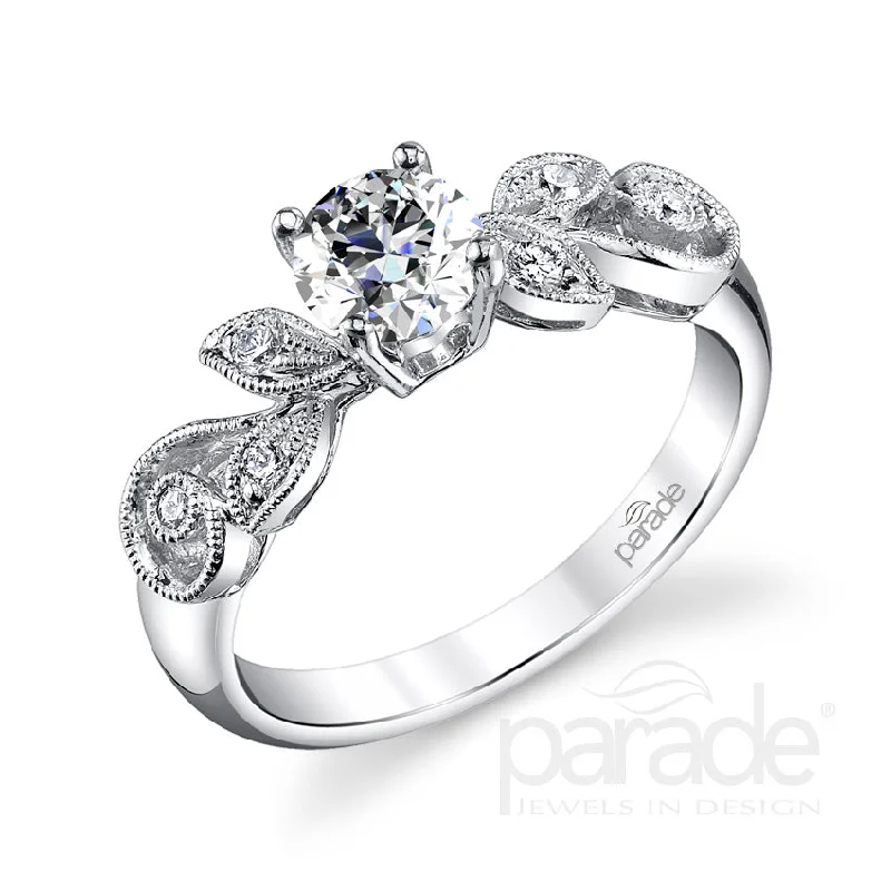 engagement-elegant-platinum-ring-18k White Gold Floral Inspired Diamond Engagement Ring by Parade Designs