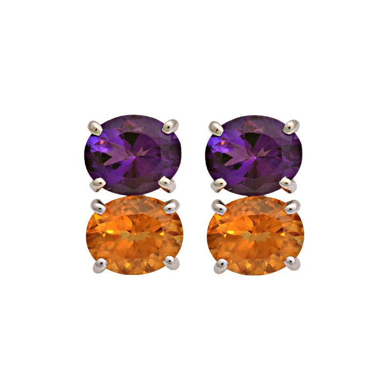 ladies-elegant-rose-gold-earrings-Earrings-Citrine and Amethyst