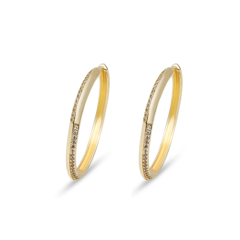 ladies-everyday-silver-earrings-THE PAVE JULIA HOOP EARRINGS