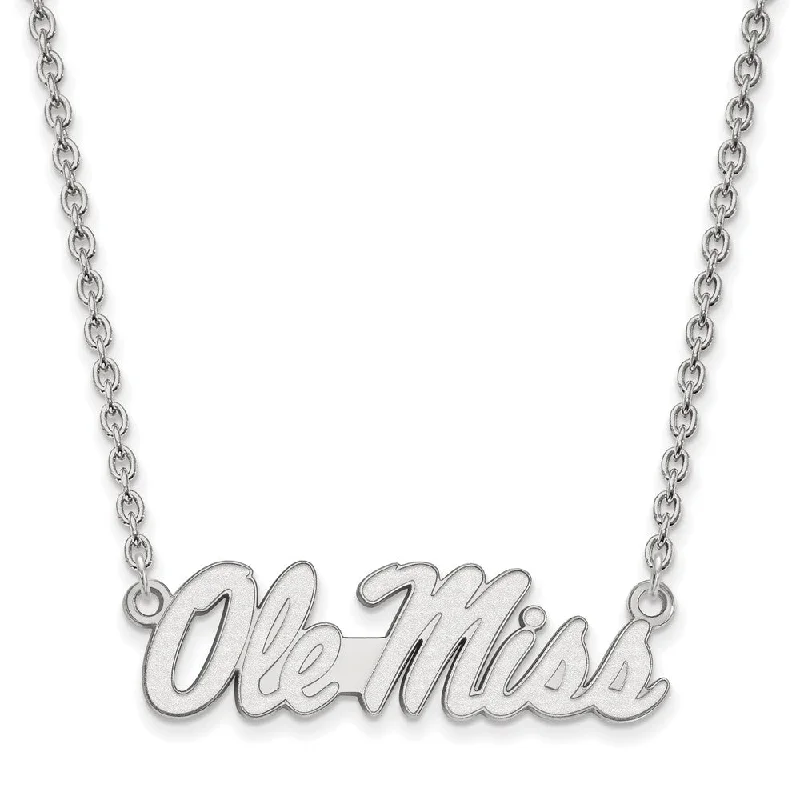 Ladies necklaces hand-forged -Sterling Silver U of Mississippi Large Ole Miss Pendant Necklace