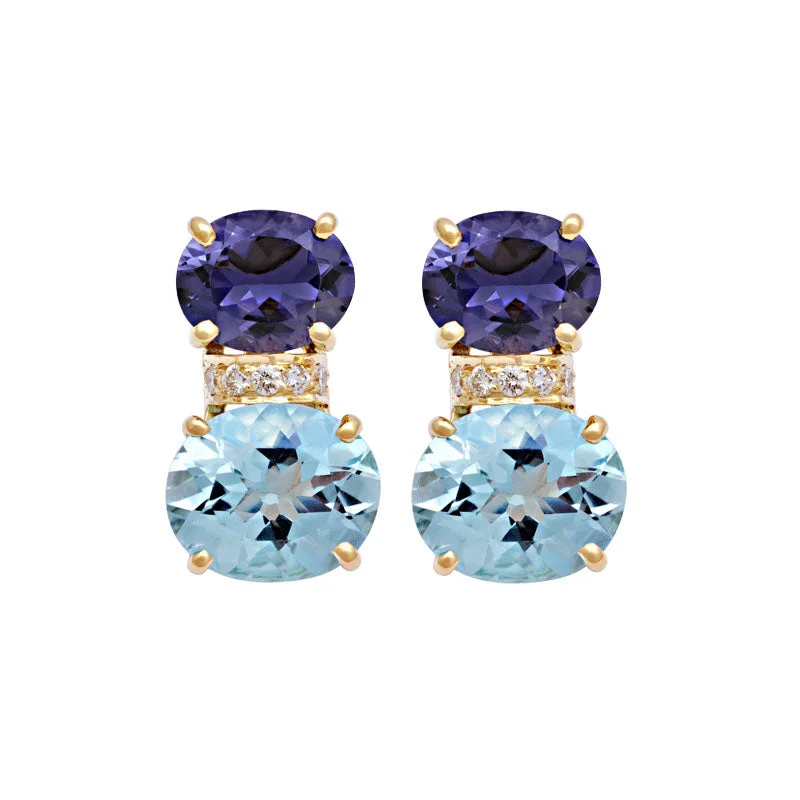 ladies-gift-diamond-earrings-Earrings-Iolite, Blue Topaz and Diamond