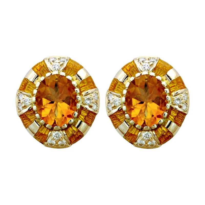 ladies-gold-moon-earrings-Earrings-Citrine and Diamond (Enamel)