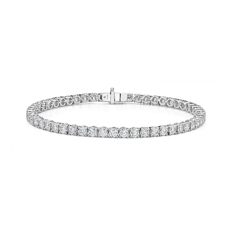 Ladies bracelets with crystal accents -Classic 4-Prong Line Bracelet