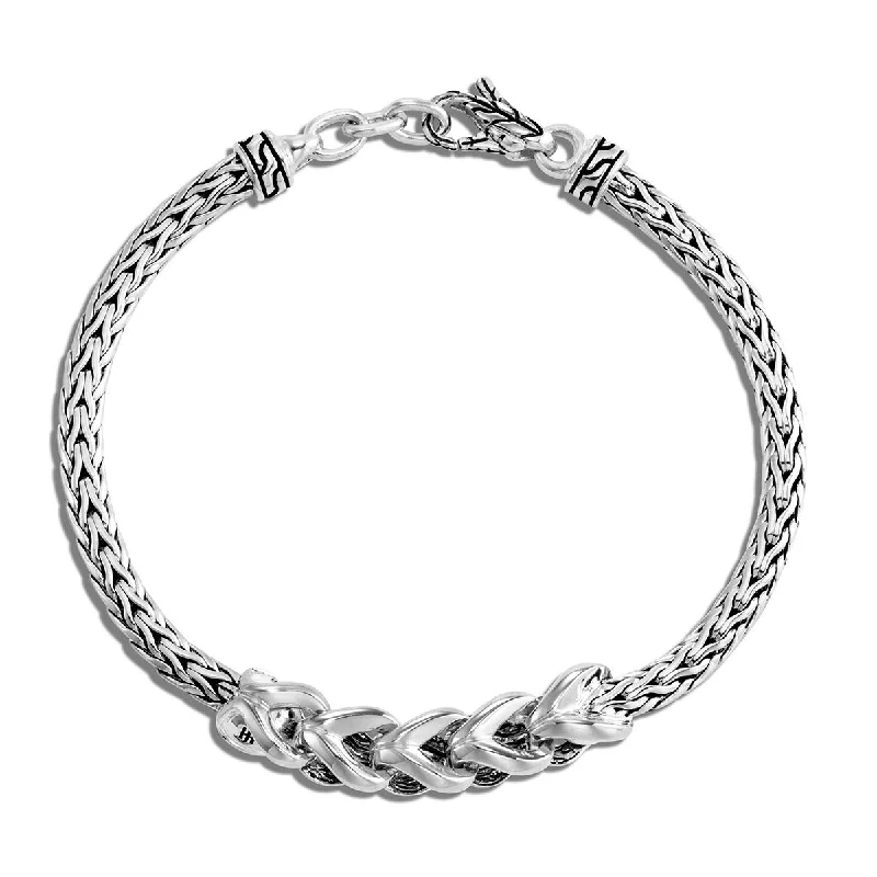 Ladies bracelets chic flair -Asli Classic Chain Link Silver Slim Chain Bracelet