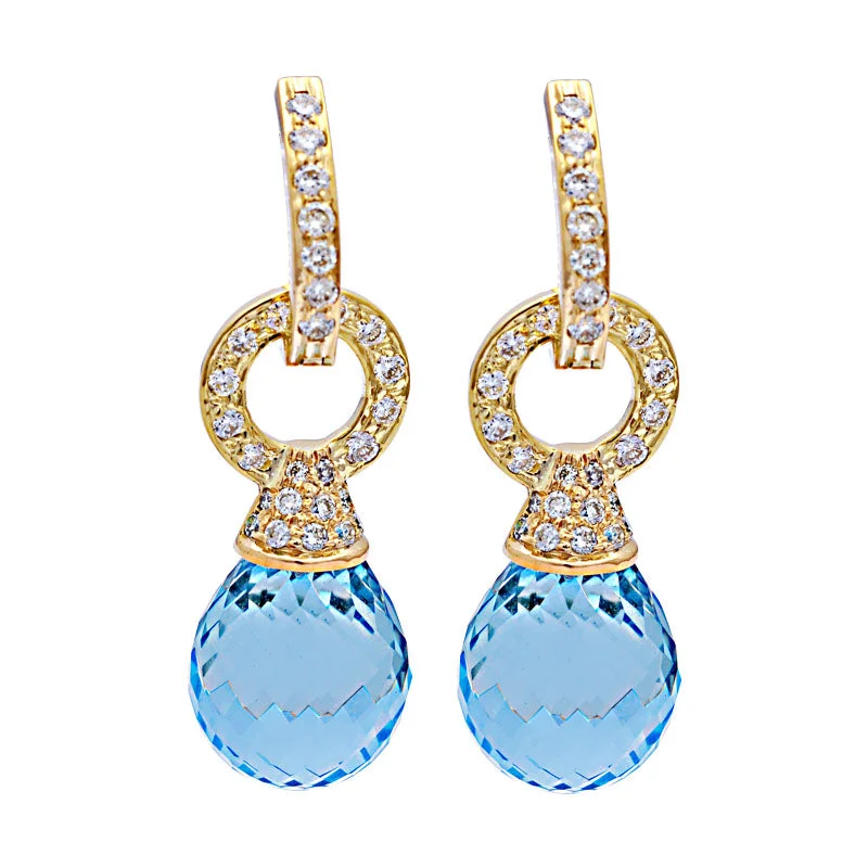 ladies-luxury-gold-earrings-Earrings-Blue Topaz and Diamond