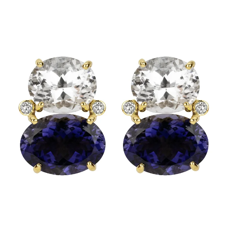 ladies-statement-diamond-earrings-Earrings - Crystal, Iolite And Diamond (2352C)