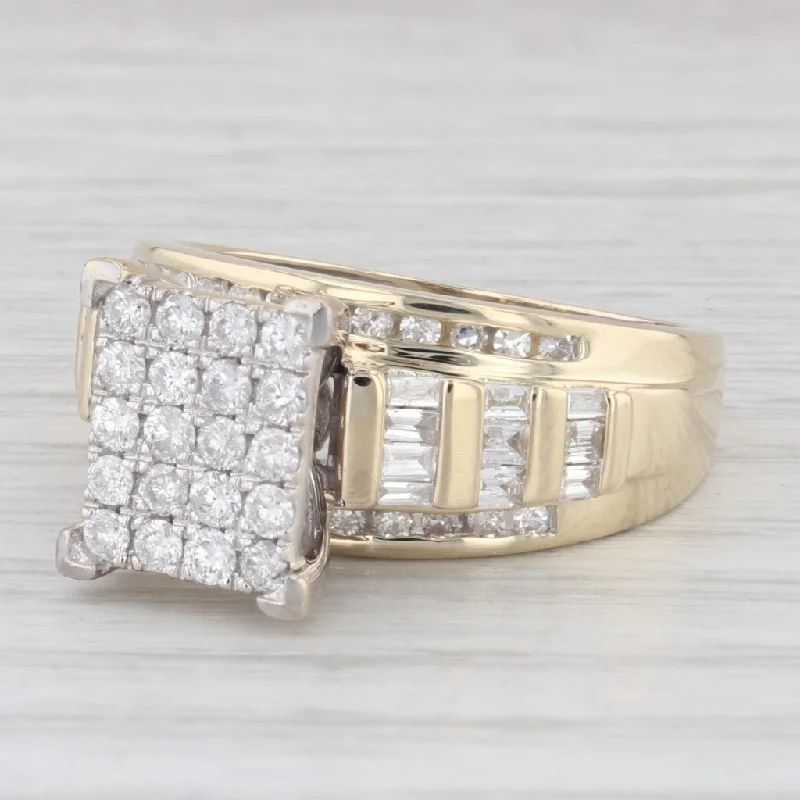 engagement-elegant-gold-ring-1.16ctw Diamond Engagement Ring 10k Gold Size 7.25 Cathedral Band