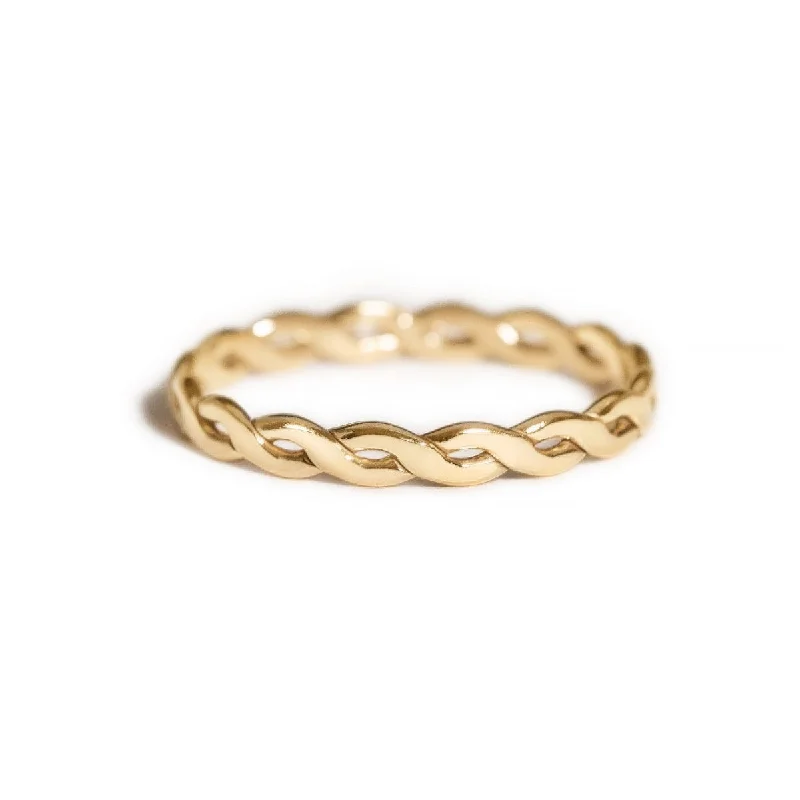 ladies-rose-gold-classic-rings-Woven Ring