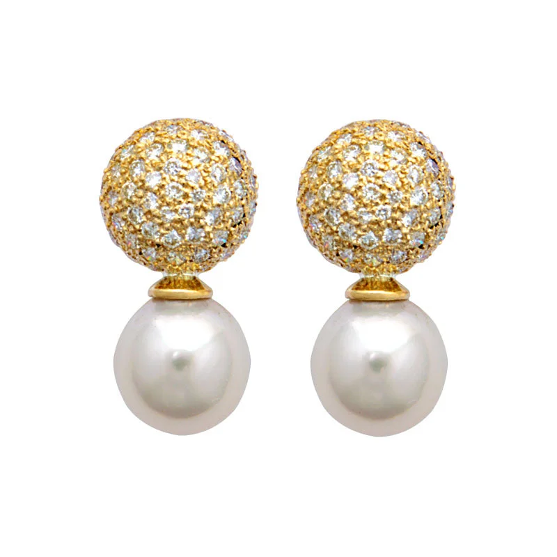 ladies-cross-pearl-earrings-Earrings-Pearl and Diamond