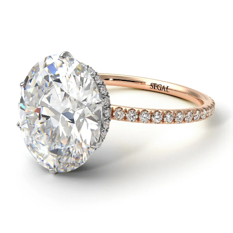 engagement-diamond-twist-ring-Two Tones Hidden Halo Oval Diamond Engagement Ring - Gemma No. 78