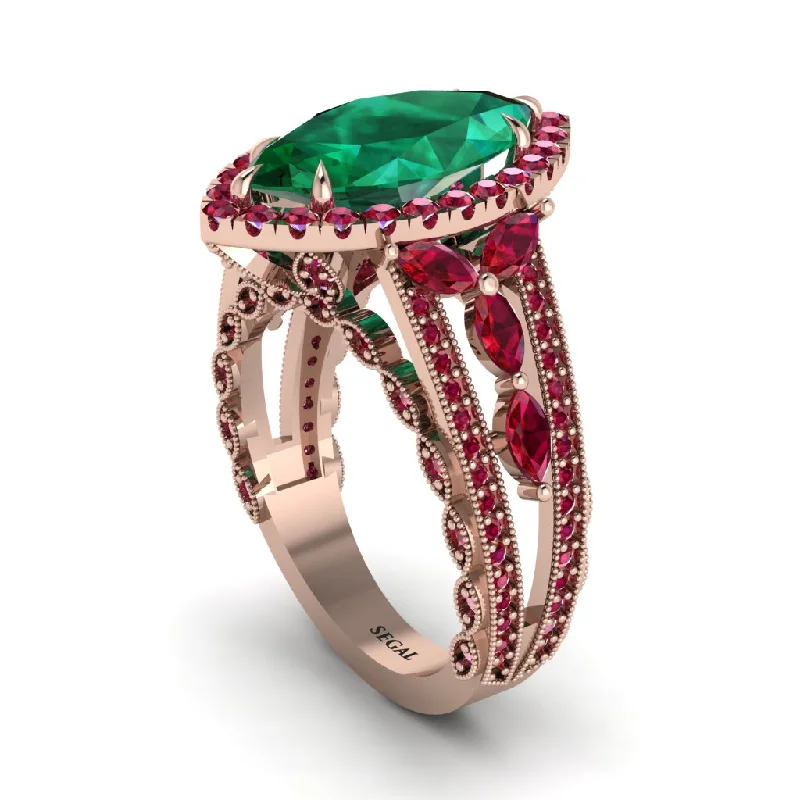 engagement-radiant-cut-diamond-ring-Emerald Majestic Splendor Engagement Ring - Antonella No. 50