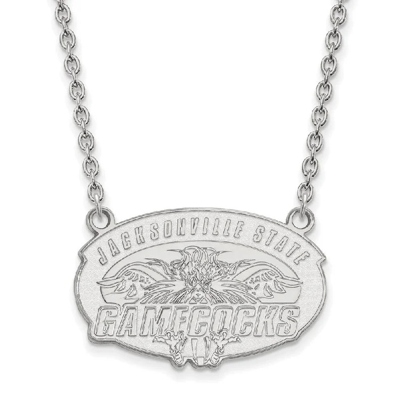 Ladies necklaces with gate pendants -Sterling Silver Jacksonville State U. Large Pendant Necklace