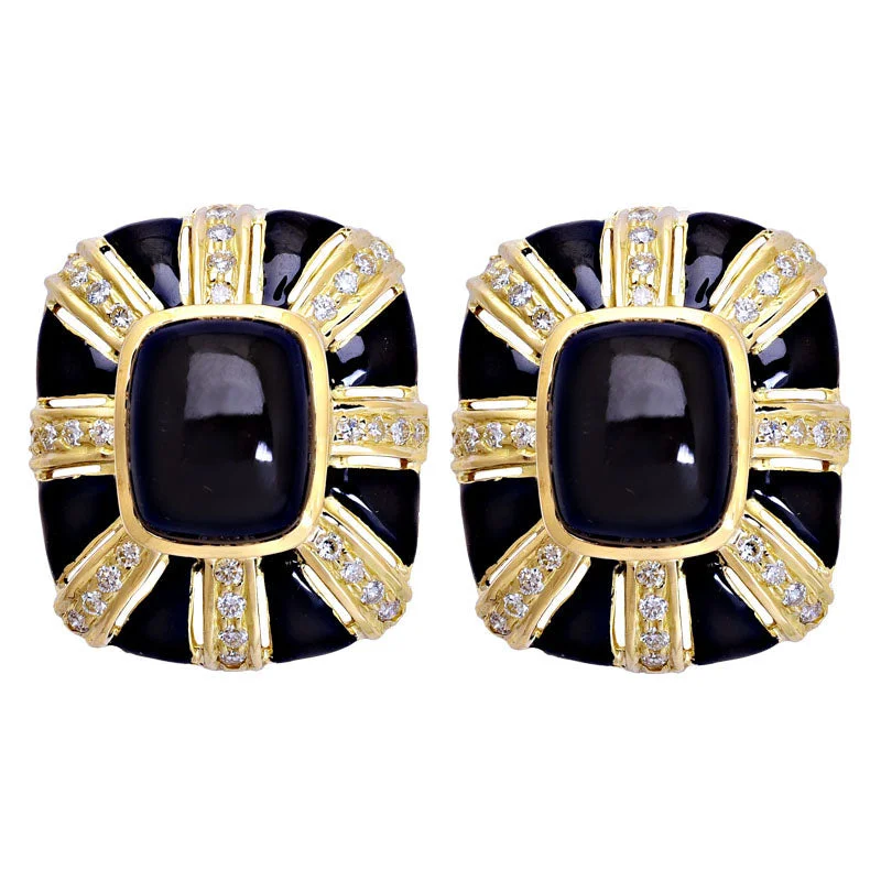 ladies-statement-pearl-earrings-Earrings-Black Onyx and Diamond (Enamel)