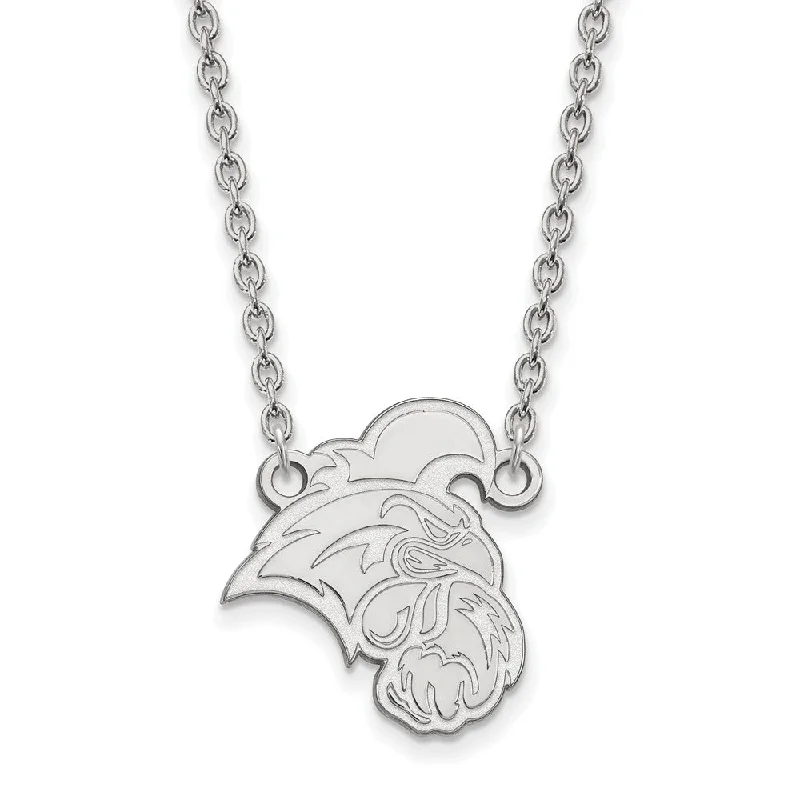 Ladies necklaces for dancers -Sterling Silver Coastal Carolina U Large Logo Pendant Necklace