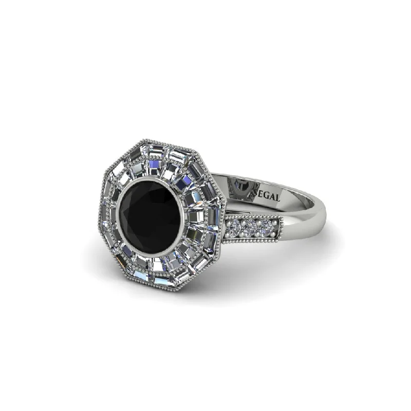 engagement-birthstone-gold-ring-Black Diamond Radiant Majesty Engagement Ring - Francesca No. 9