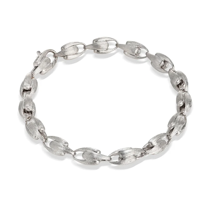 Ladies bracelets with growl charms -18K White Gold Small Link Bracelet