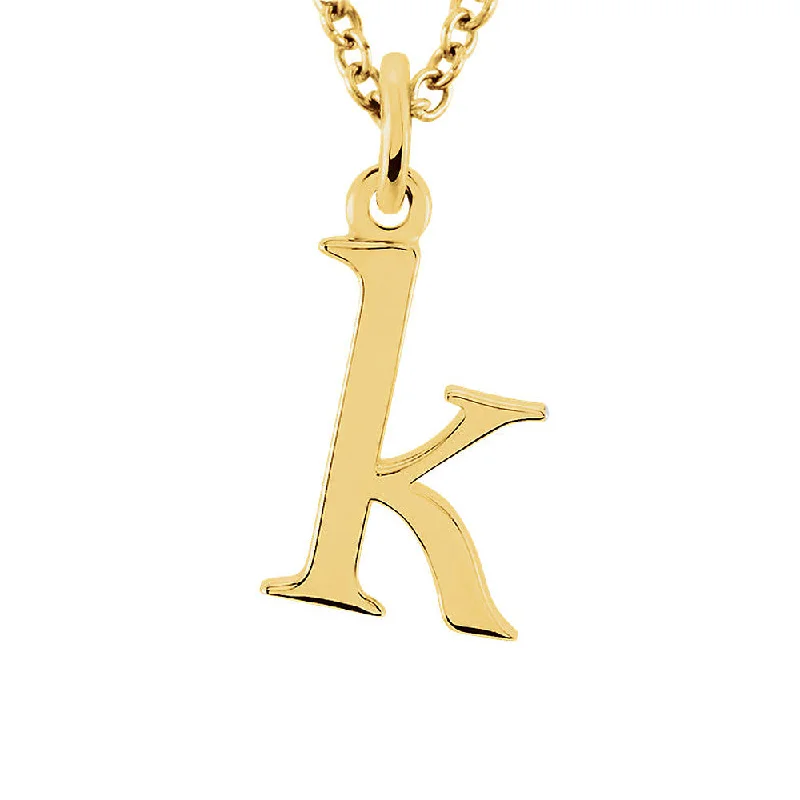 Ladies necklaces vintage chains -The Abbey Lower Case Initial 'k' Necklace in 14k Yellow Gold, 16 Inch