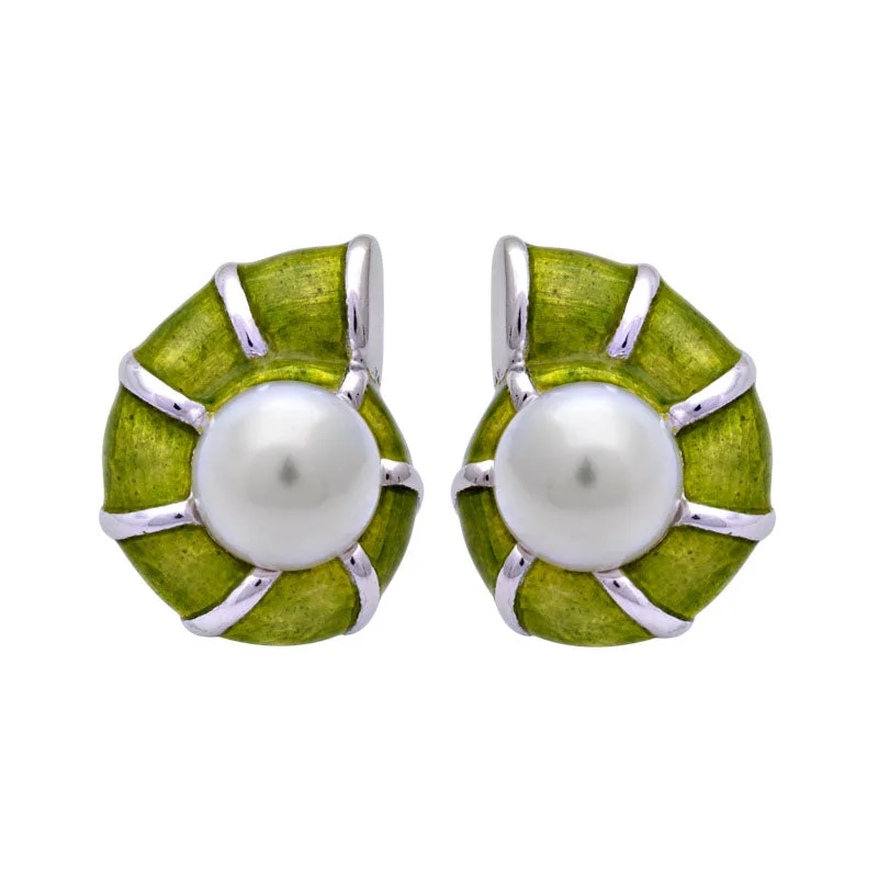 ladies-heart-drop-earrings-Earrings-South Sea Pearl (Enamel)