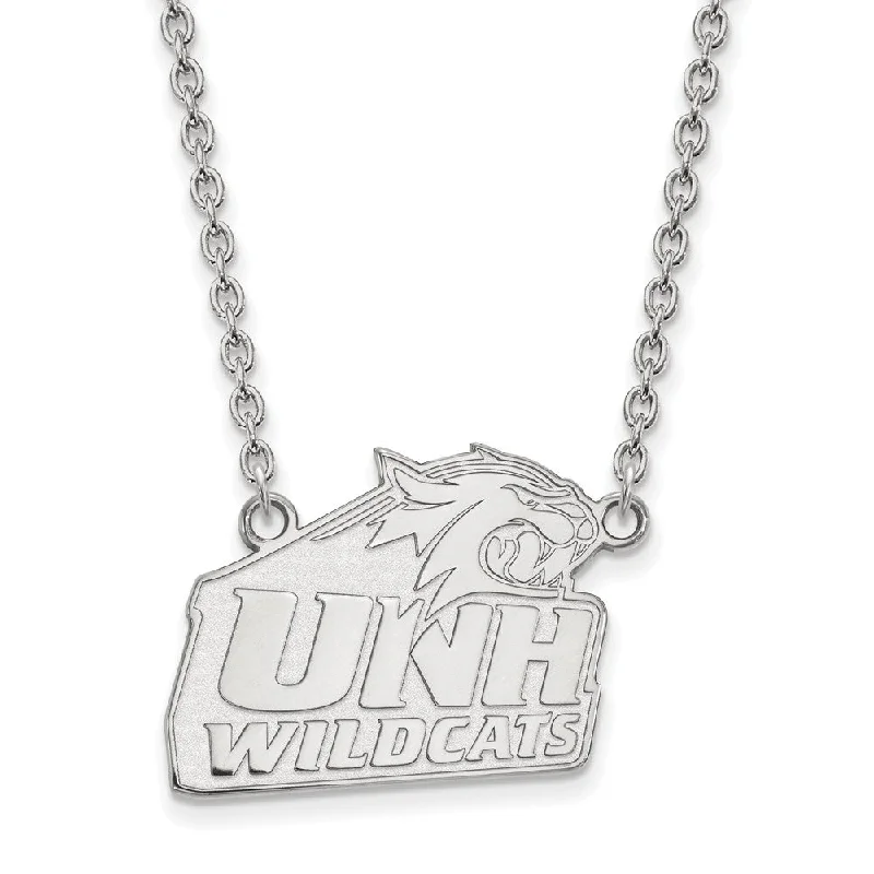 Ladies necklaces rhodium plated -14k White Gold U of New Hampshire Large Pendant Necklace