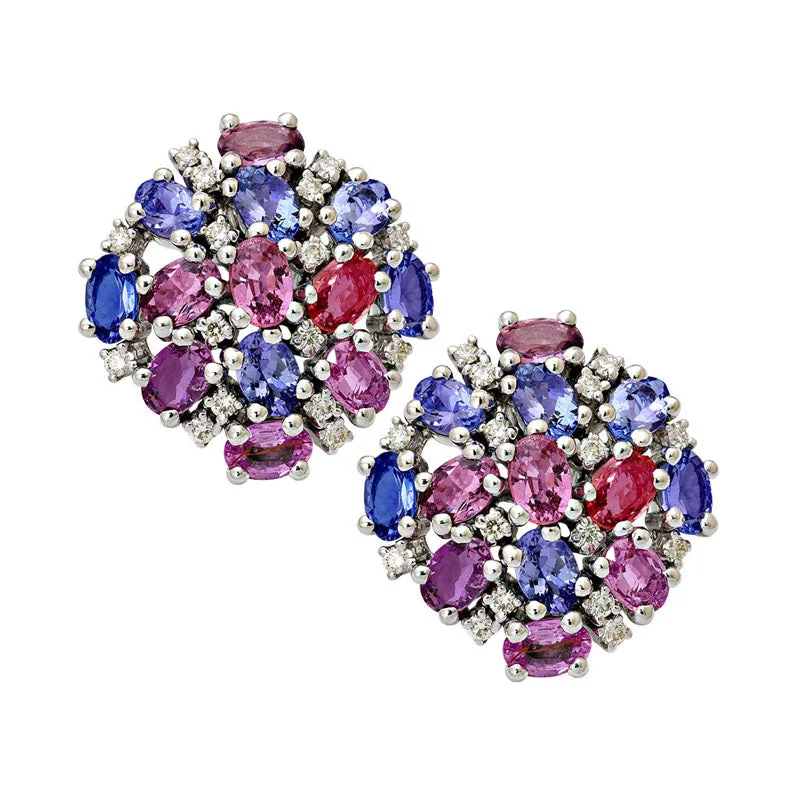 ladies-everyday-silver-earrings-Earrings-Tanzanite, Pink Sapphire and Diamond