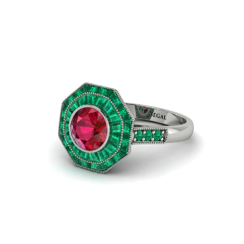 engagement-luxury-platinum-ring-Ruby Radiant Majesty Engagement Ring - Francesca No. 27