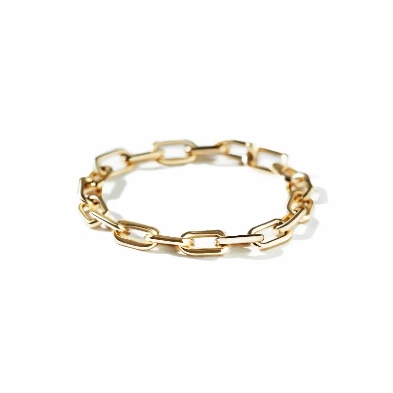 ladies-birthstone-rose-gold-rings-Paperclip Chain Ring