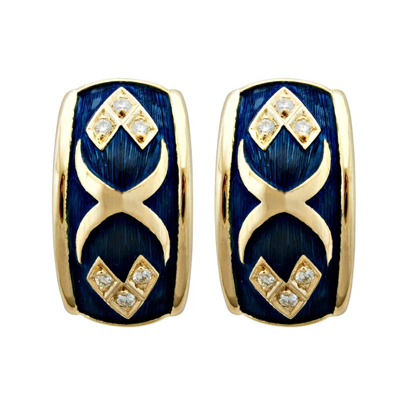 ladies-cross-rose-gold-earrings-Earrings-Diamond (Enamel)