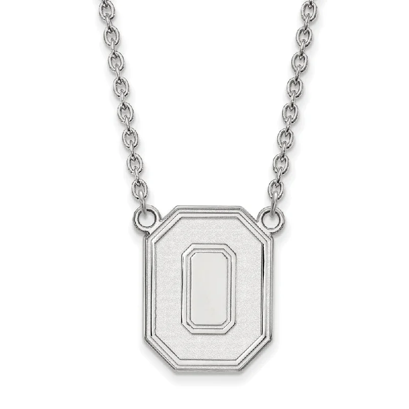 Ladies necklaces for wanderers -10k White Gold Ohio State Large Pendant Necklace