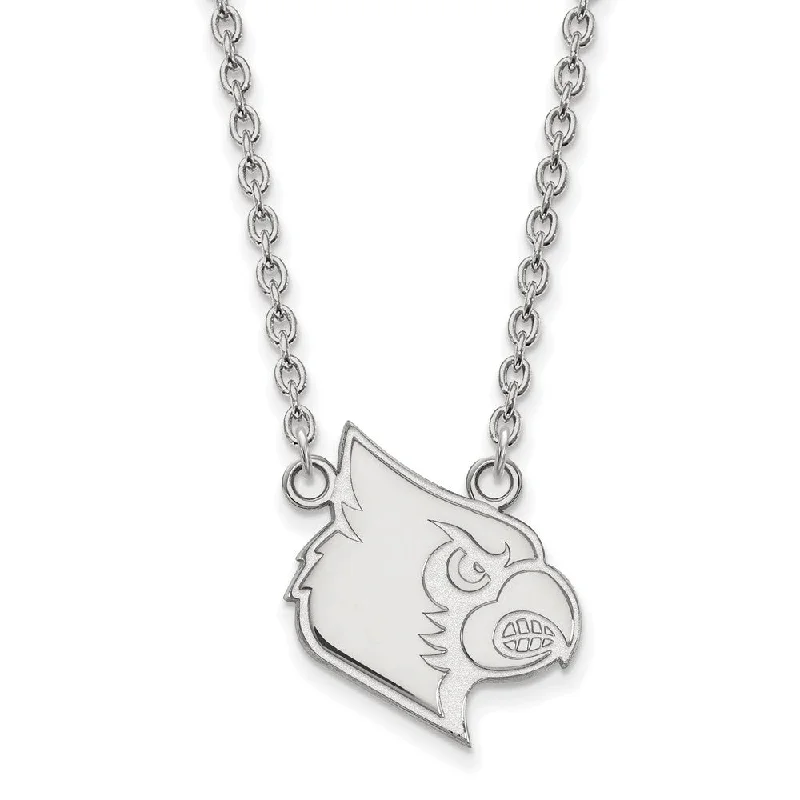 Ladies necklaces for lawyers -Sterling Silver U of Louisville Large Pendant Necklace