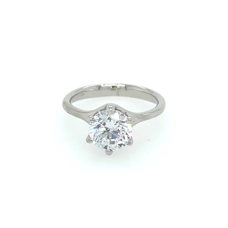 engagement-luxury-silver-ring-Platinum Solitaire Engagement Ring Mounting