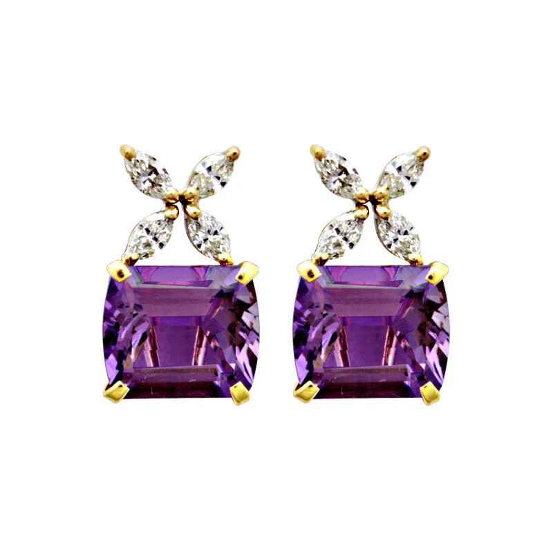 ladies-birthstone-tassel-earrings-Earrings-Amethyst and Diamond